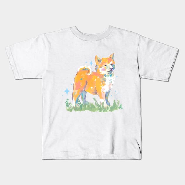 Shiba Kids T-Shirt by erinkatearcher